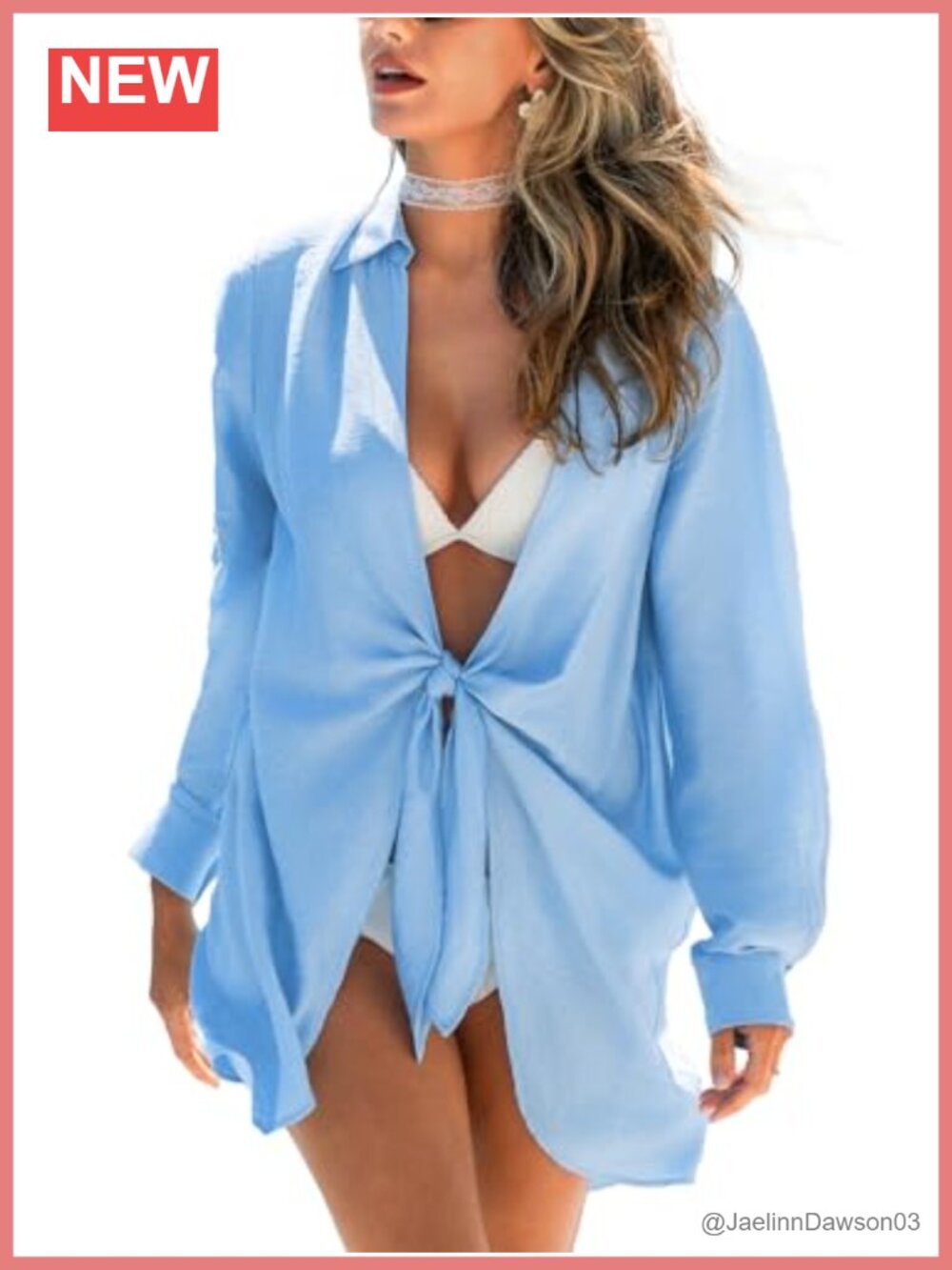 Women's Long Sleeve Tie-Front Beach Coverup Kimono Cardigan Lightweight Rayon